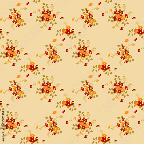 Seamless floral pattern. Background in small flowers for textiles, fabrics, cotton fabric, covers, wallpaper, print, gift wrapping, postcard, scrapbooking.