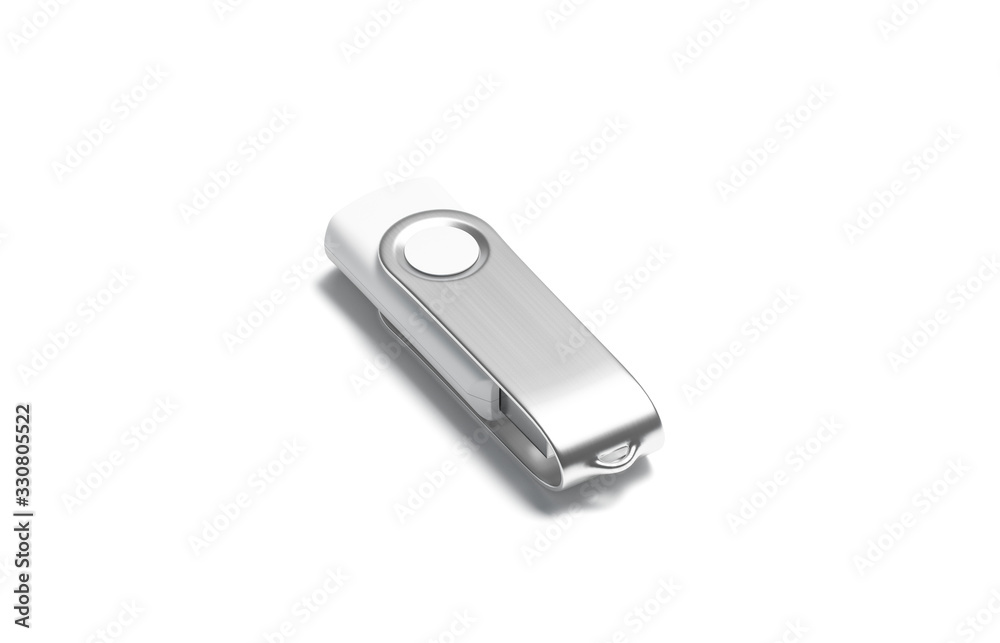 Blank white closed usb stick mockup, side view Blank white closed usb stick mockup, side view