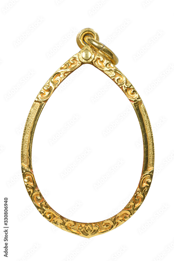 Golden Buddha frame isolated