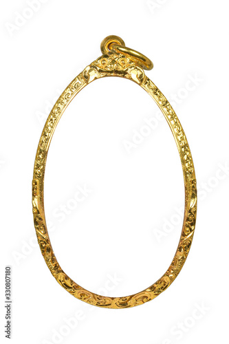 Golden Buddha frame isolated