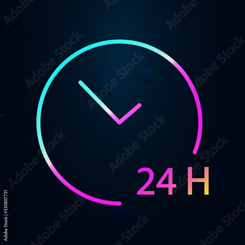 24 hours service in nolan style icon. Simple thin line, outline vector of hotel icons for ui and ux, website or mobile application