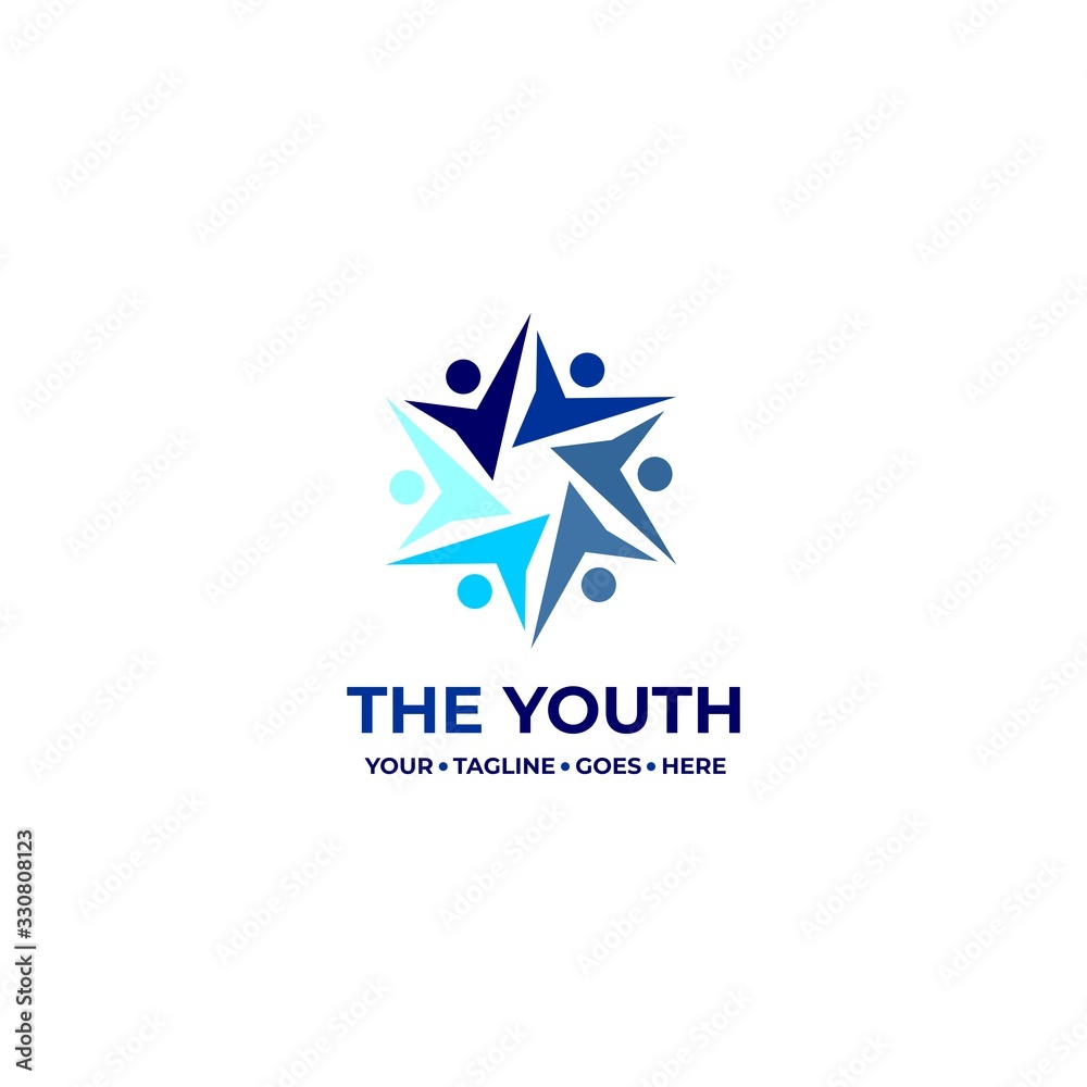 Abstract logo youth organization template Abstract logo youth organization template