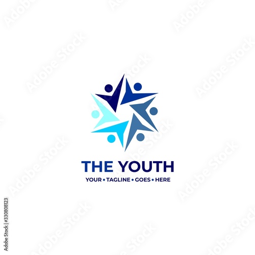 Abstract logo youth organization template