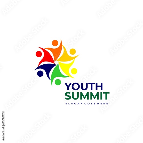 Abstract logo youth organization template