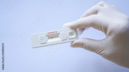 Negative test result by using rapid test device for COVID-19, novel coronavirus 2019 found in Wuhan, China photo