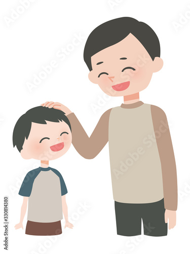 子どもを褒める父親
