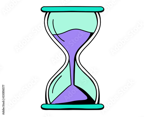 hand drawn sand hourglass isolated vector