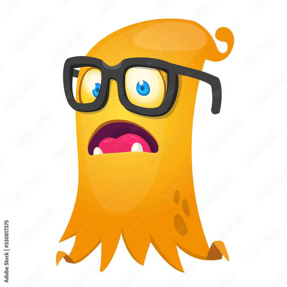 Naklejka premium Funny cartoon monster. Vector Halloween illustration.