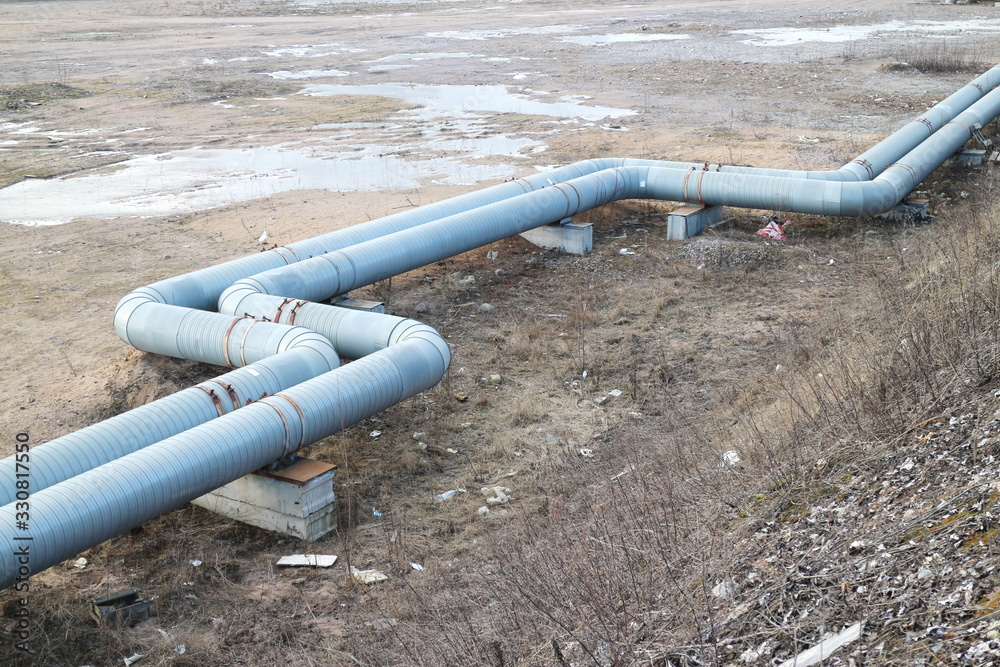 Pipelines for the construction of a residential city block Pipelines for the construction of a residential city block