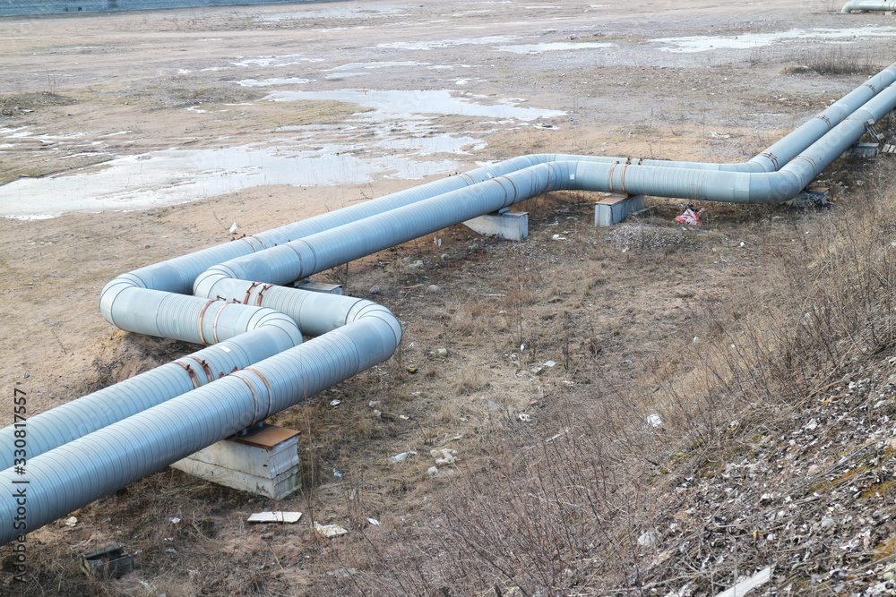 Pipelines for the construction of a residential city block Pipelines for the construction of a residential city block