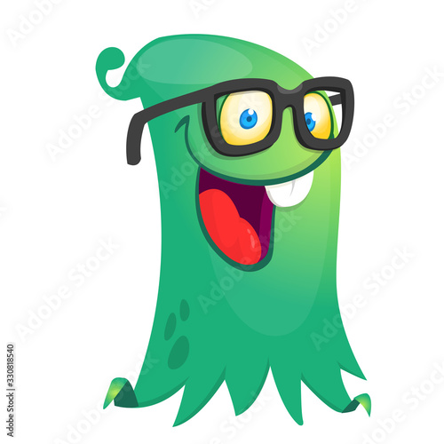 Funny cartoon monster. Vector Halloween illustration.
