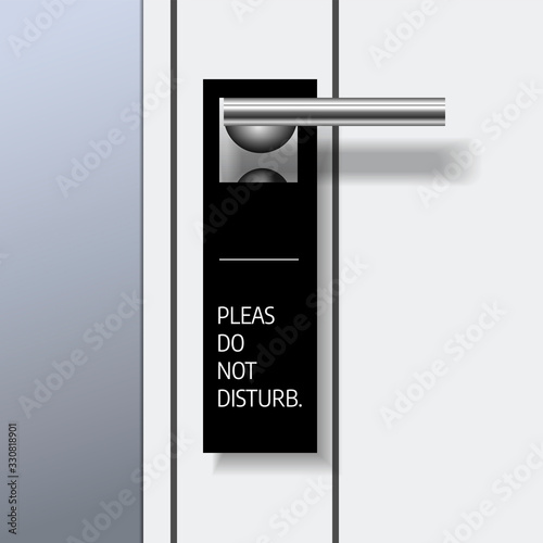 Do not disturb black paper on door handle eps10.