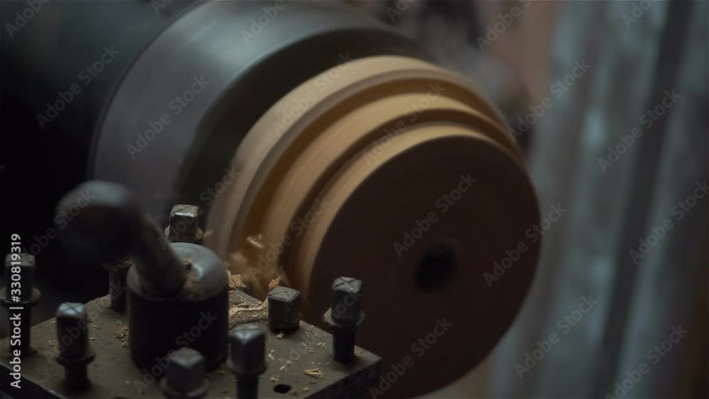 Man working in a workshop on lathe in slow motion 180fps Man working in a workshop on lathe in slow motion 180fps