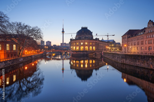 Bilde på lerret Berlin, Germany, Museum Island on Spree river and TV tower in the background at