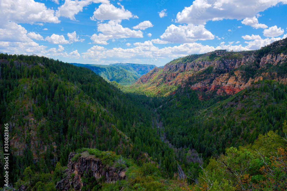 Oak Creek Canyon as viewed from the north near Flagstaff, Arizona