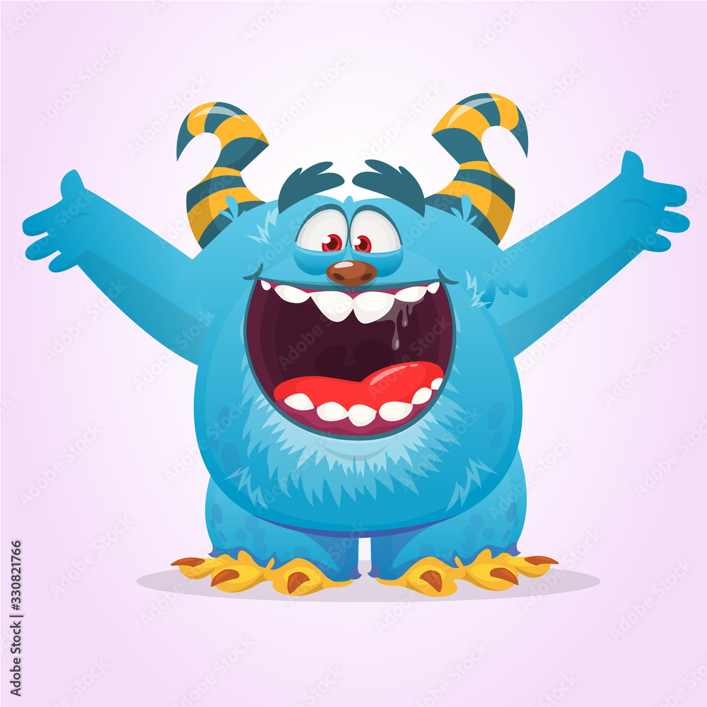 Funny cartoon monster. Vector Halloween illustration. Funny cartoon monster. Vector Halloween illustration.