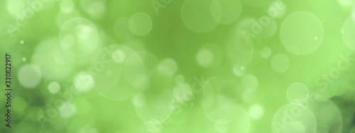 Fototapeta Spring background - abstract banner - green blurred bokeh lights with copy space