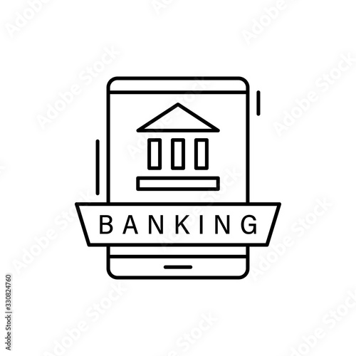 Smartphone, banking icon. Simple line, outline vector elements of business and finance icons for ui and ux, website or mobile application