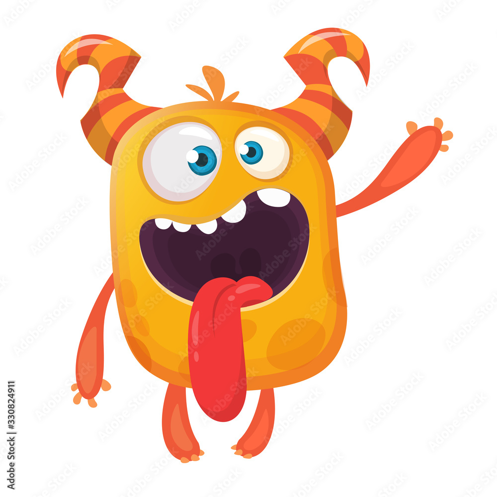 Funny cartoon monster. Vector Halloween illustration. Funny cartoon monster. Vector Halloween illustration.