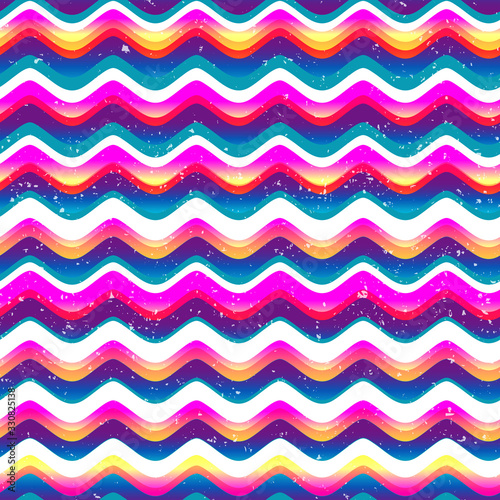 Psychedelic color wave seamless pattern