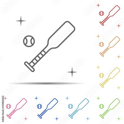 Baseball, sport multi color icon. Element of sport thin line icon on white background