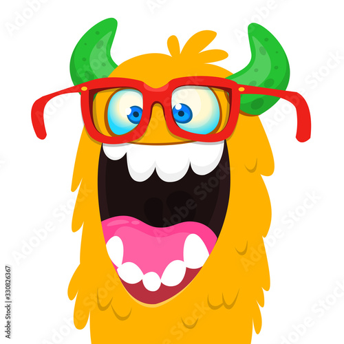 Funny cartoon monster. Vector Halloween illustration.