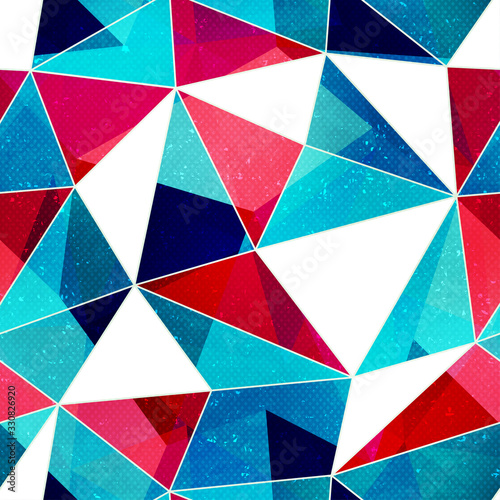 Mosaic triangless seamless pattern