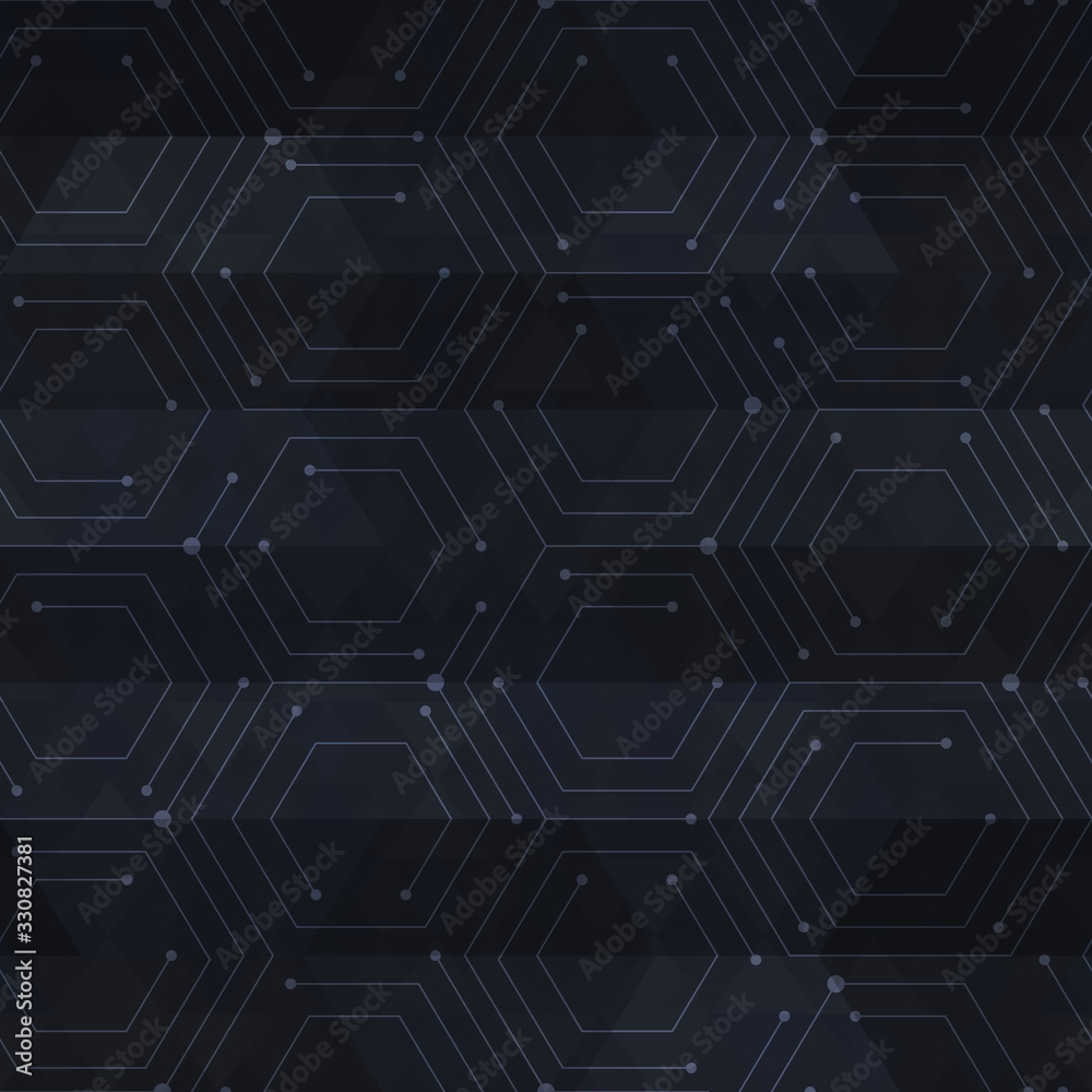 Monochrome technology seamless pattern