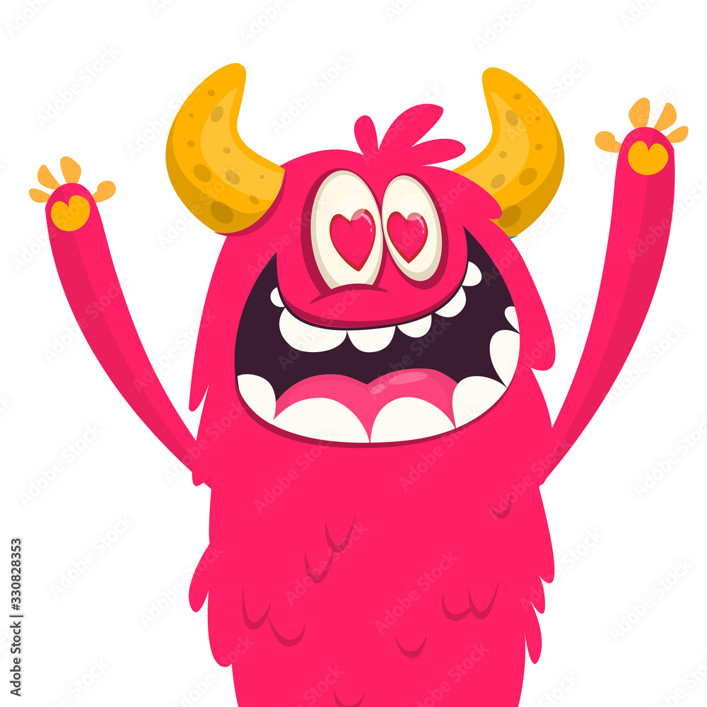 Obraz premium Funny cartoon monster. Vector Halloween illustration.