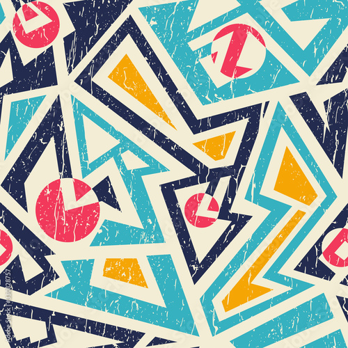 Grunge tribal seamless pattern