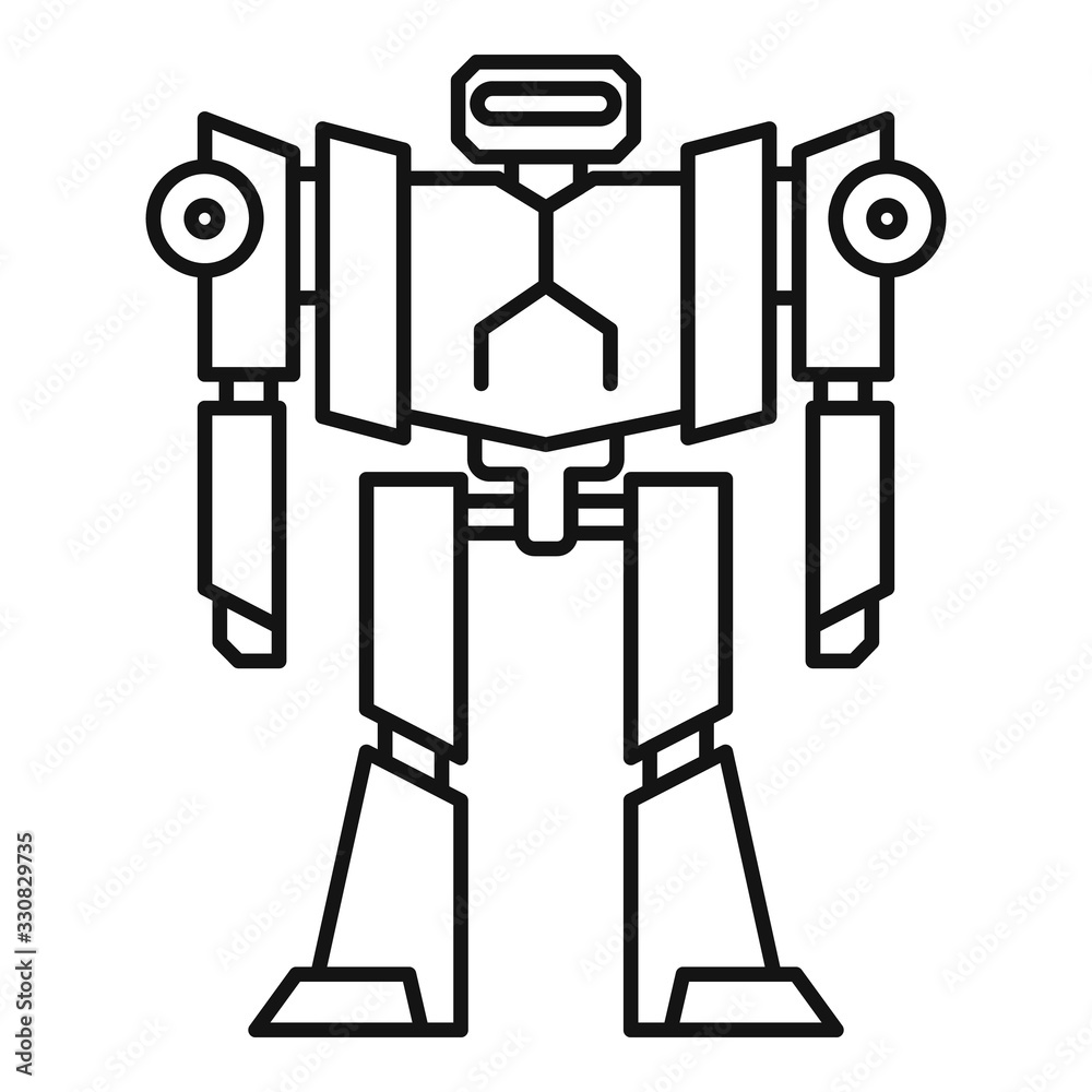 Space robot transformer icon. Outline space robot transformer vector icon for web design isolated on white background Space robot transformer icon. Outline space robot transformer vector icon for web design isolated on white background