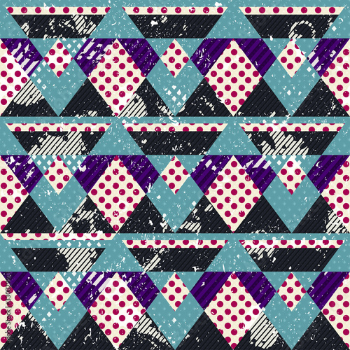 Fabric seamless pattern with grunge effect