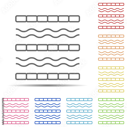 Swimming pool tracks multi color icon. Element of swimming poll thin line icon on white background