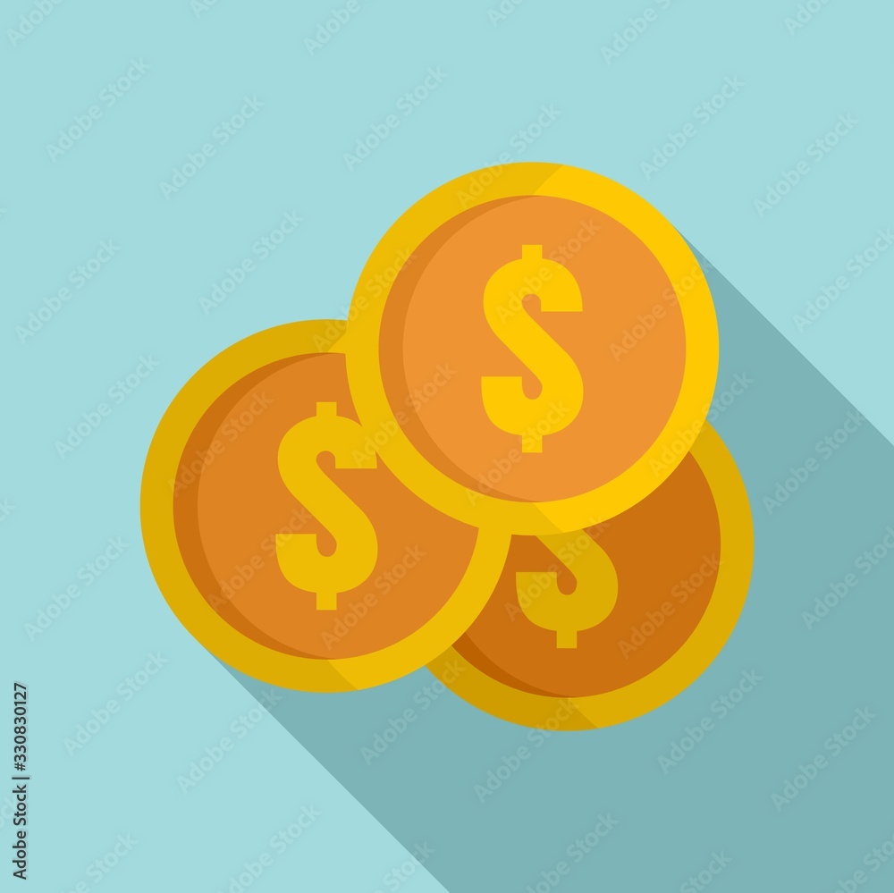 Coins stack icon. Flat illustration of coins stack vector icon for web design Coins stack icon. Flat illustration of coins stack vector icon for web design