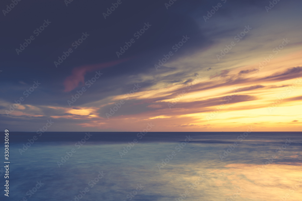 sunset over the sea for wallpaper