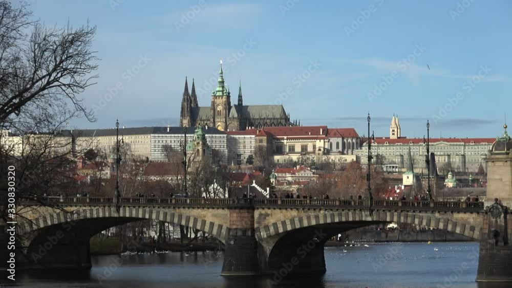 Along the embankment of the Vltava River to Vysehrad in Prague Along the embankment of the Vltava River to Vysehrad in Prague