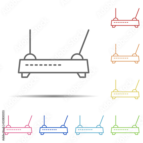 router multi color icon. Element of workplace icon on white background