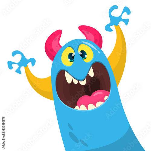 Funny cartoon monster. Vector Halloween illustration.
