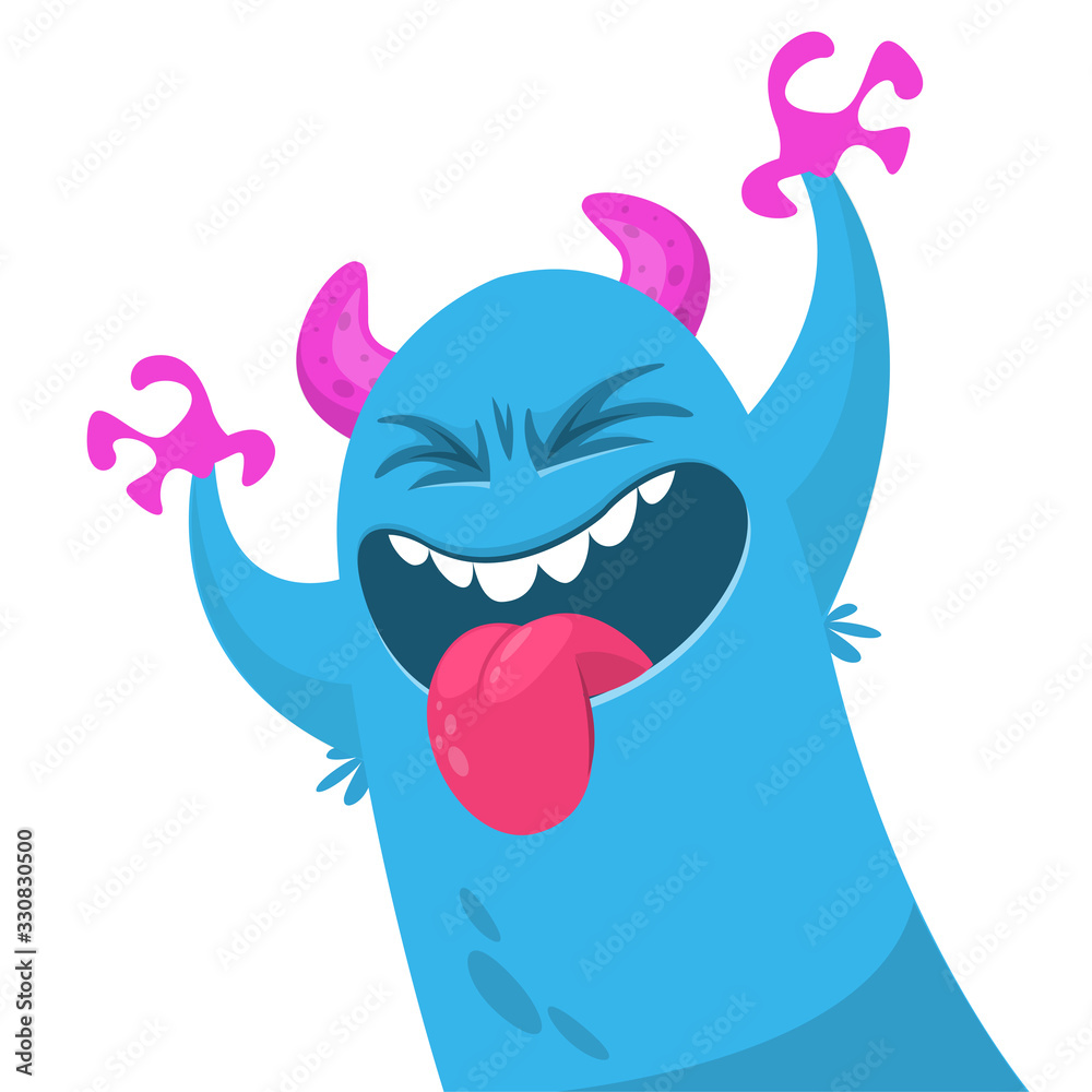 Funny cartoon monster. Vector Halloween illustration. Funny cartoon monster. Vector Halloween illustration.
