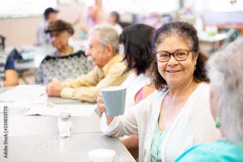 Woman with Friends in a Senior Center