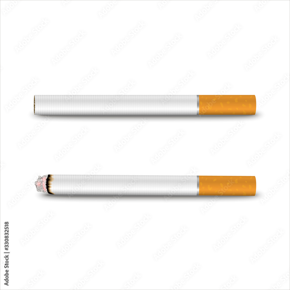 Vector 3d Realistic White Clear Blank Whole and Lit Cigarette Set Closeup Isolated on Transparent Background. Design Template. Smoke Problem Concept, Tobacco, Cigarette Mockup. Front, Top, Side View Vector 3d Realistic White Clear Blank Whole and Lit Cigarette Set Closeup Isolated on Transparent Background. Design Template. Smoke Problem Concept, Tobacco, Cigarette Mockup. Front, Top, Side View