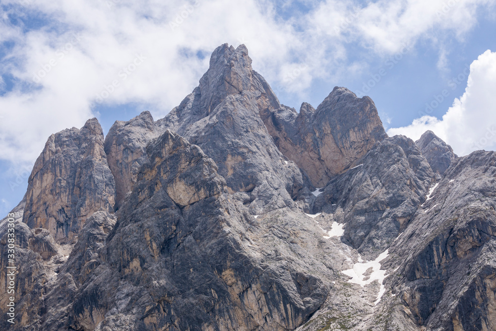 Majestic view of the Marmolada massif. Dolomites. Italy.