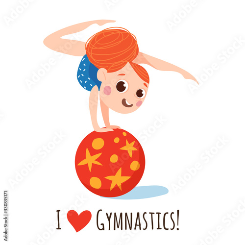 Vector funny cartoon flat style gymnastic circus characters.