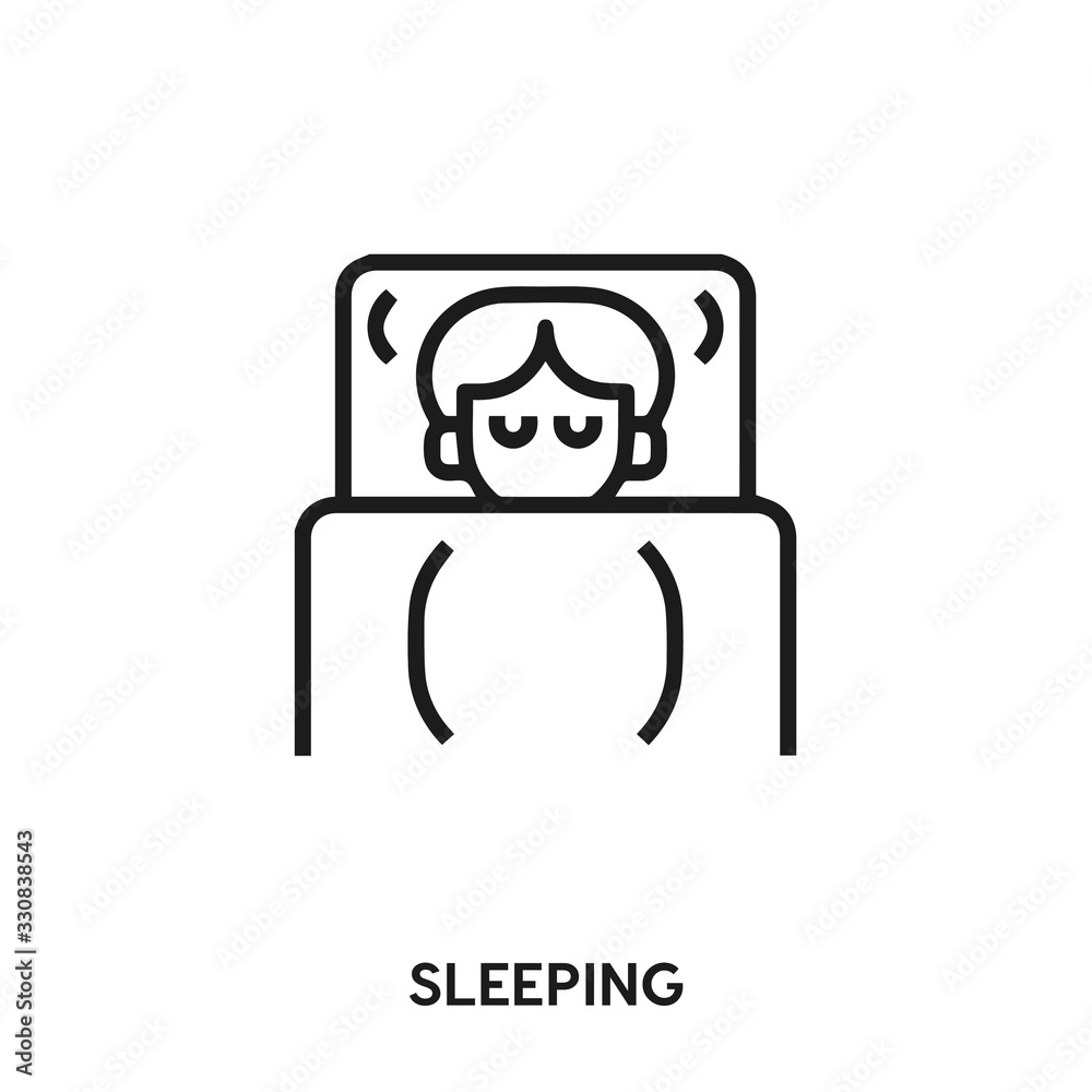 sleeping vector line icon. Simple element illustration. sleeping icon for your design. Can be used for web and mobile. sleeping vector line icon. Simple element illustration. sleeping icon for your design. Can be used for web and mobile.
