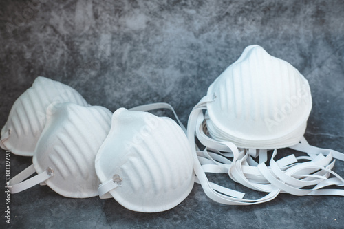 A face dust masks, disposable FFP3 respirators  photo