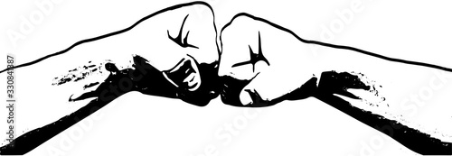 Ghettofaust Fist Bump Begrüßung Vektor schwarz Grafik