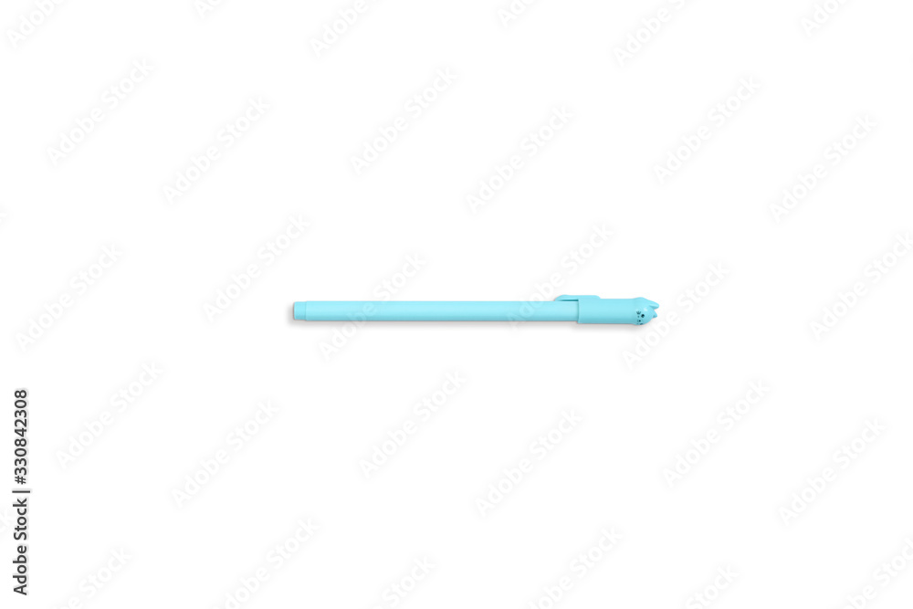 Turquoise pen isolated on white background Turquoise pen isolated on white background