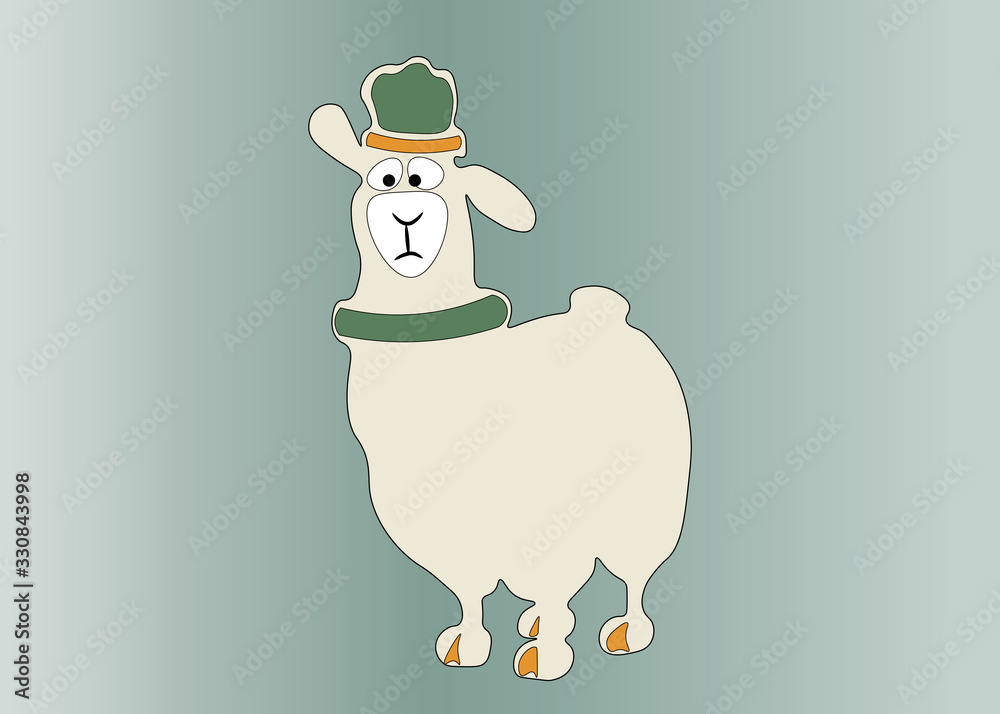 sheep, easter, holidays, white sheep with hat and scarf sheep, easter, holidays, white sheep with hat and scarf
