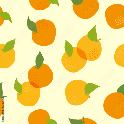 Seamless pattern with orange. Vector