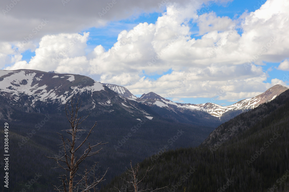 A snow covered mountain. High quality photo